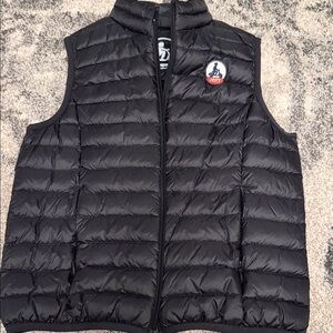 Black Quilted Vest with Chest Logo